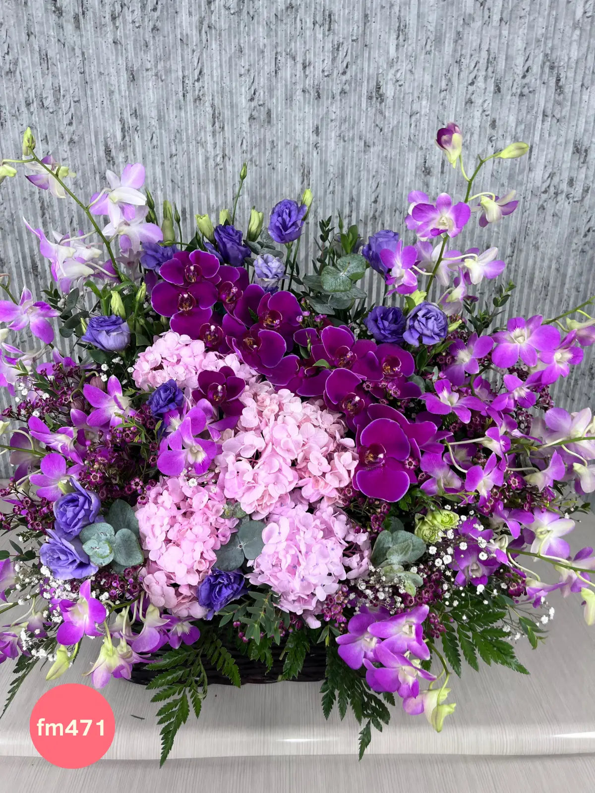 Canasta Hortensias y Orquídeas Lila · foto 3