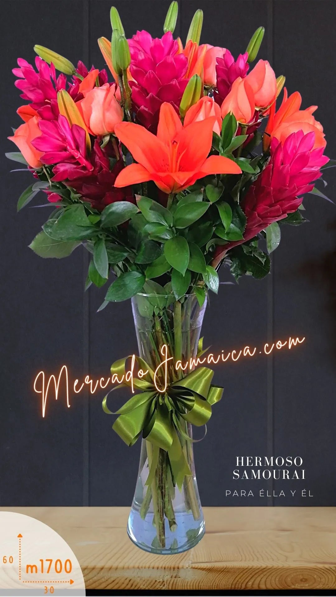 Arreglo Lilies Naranja y Rosas 12 pz · foto 5