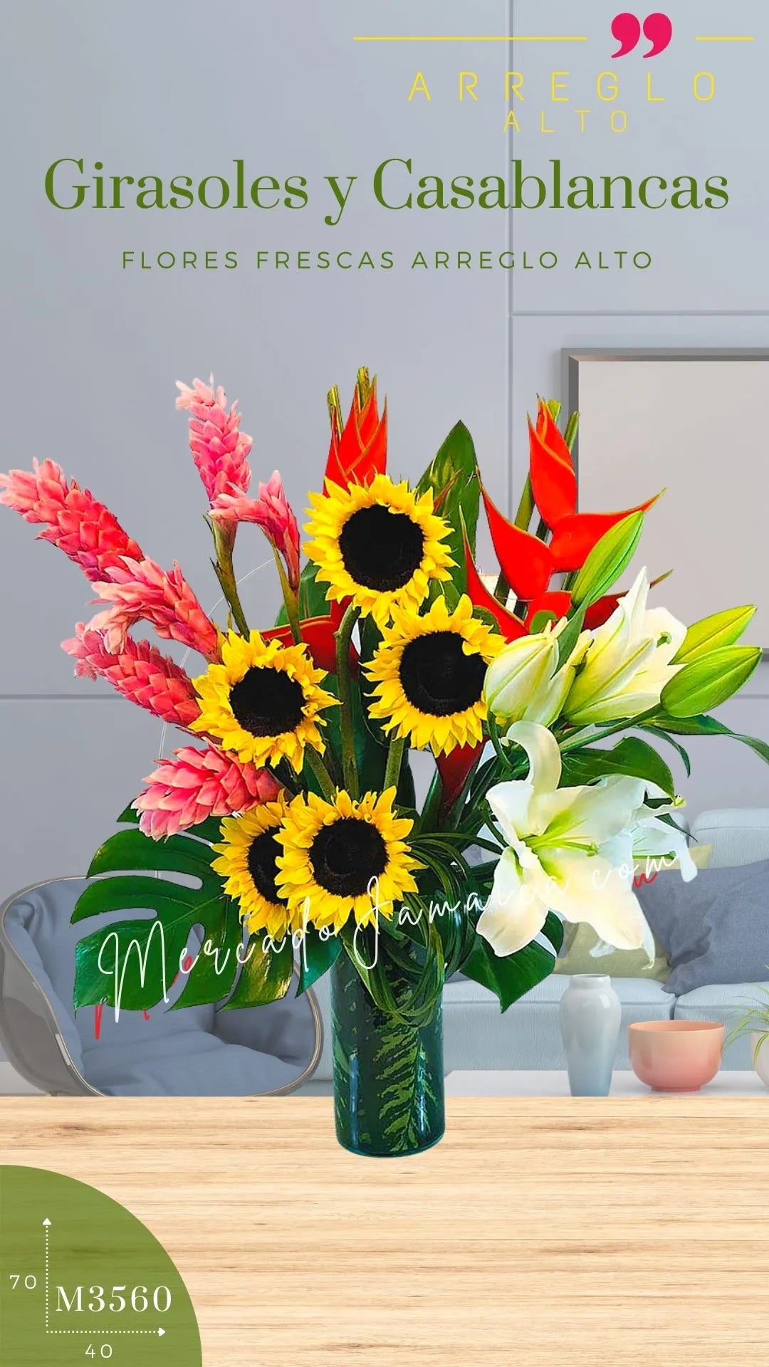 Arreglo Tropical Girasoles y Heliconias · foto 3