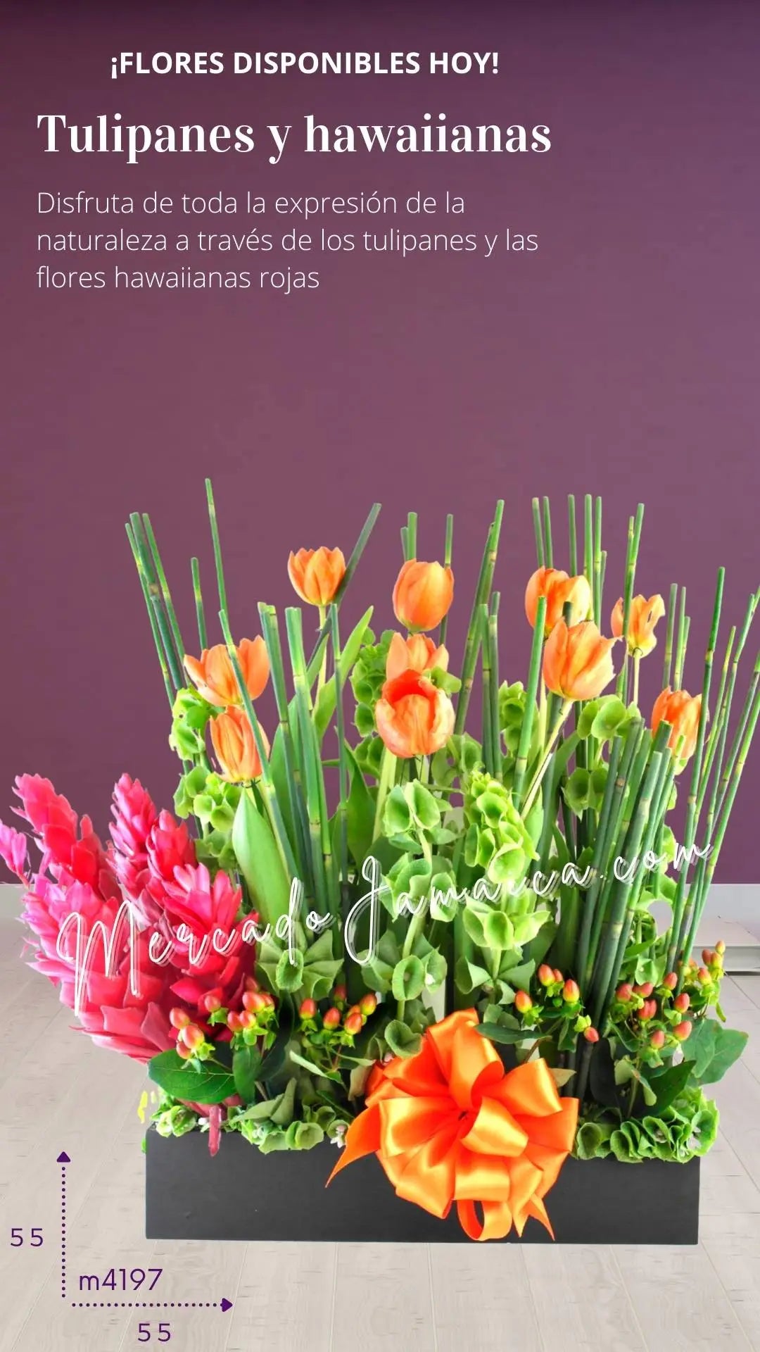 Arreglo Tulipanes Naranjas y Heliconias · foto 5