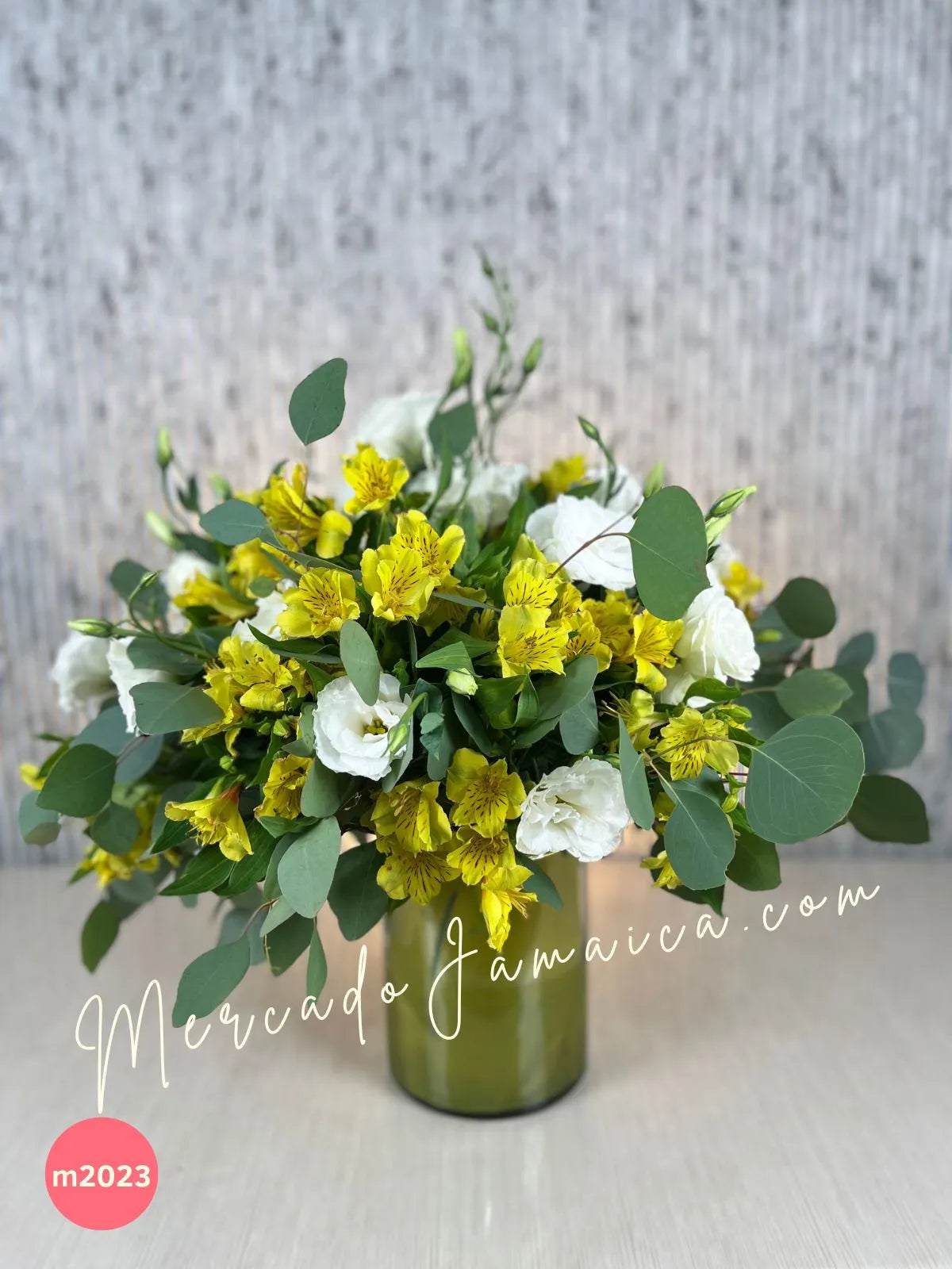 Lisianthus Blanco y 20 Alstroemerias Amarillas · foto 2