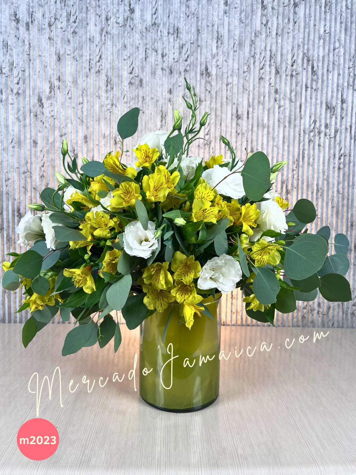 Lisianthus Blanco y 20 Alstroemerias Amarillas · foto 1