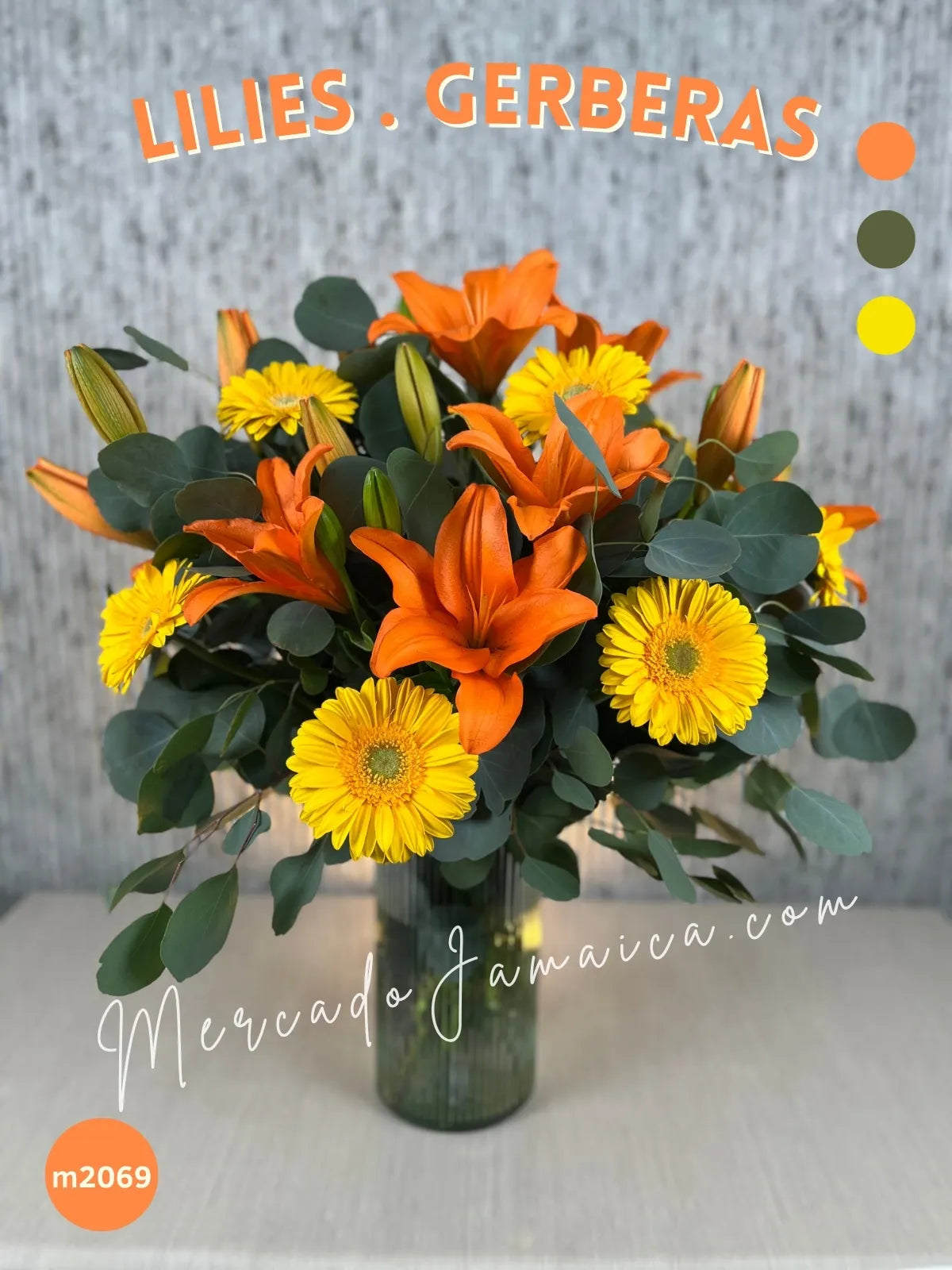 Arreglo Gerberas Amarillas y Lilies Naranja · foto 1