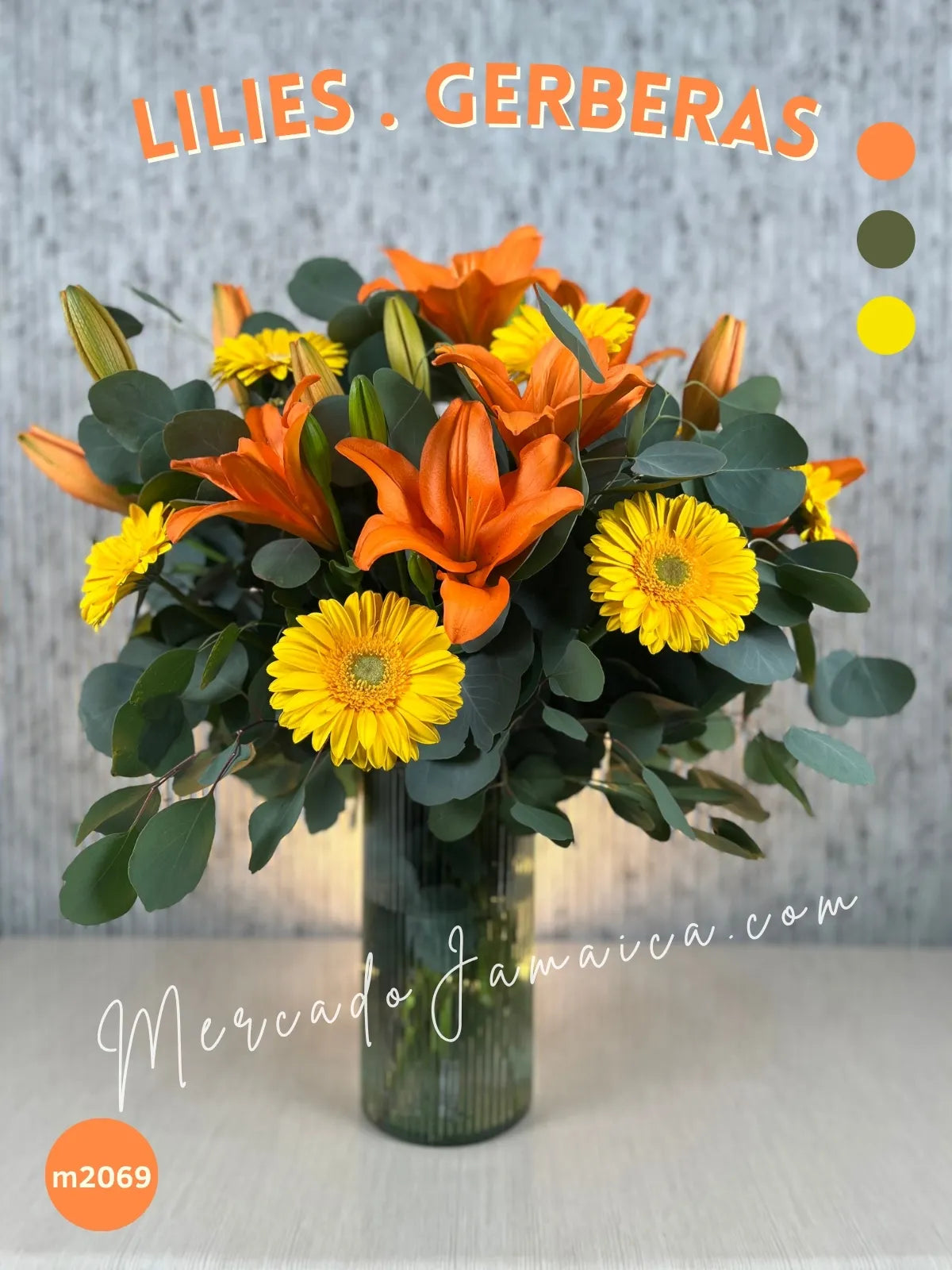Arreglo Gerberas Amarillas y Lilies Naranja · foto 2