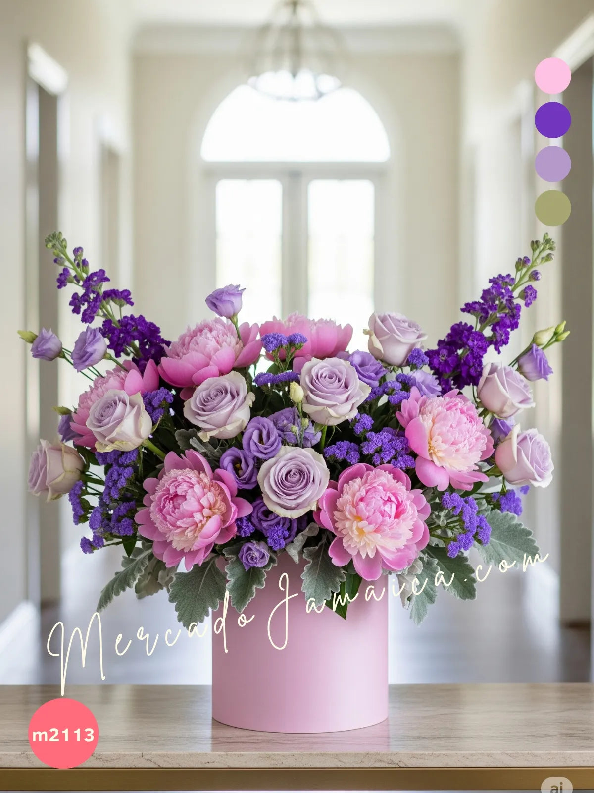 10 Peonías Rosas y 15 Rosas Lavanda · foto 1