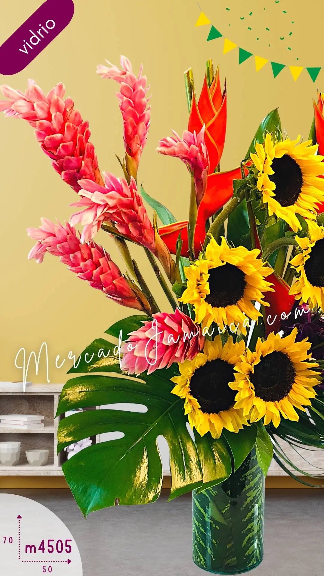 Arreglo Tropical 10 Orquídeas Dendrobium Girasoles · foto 1