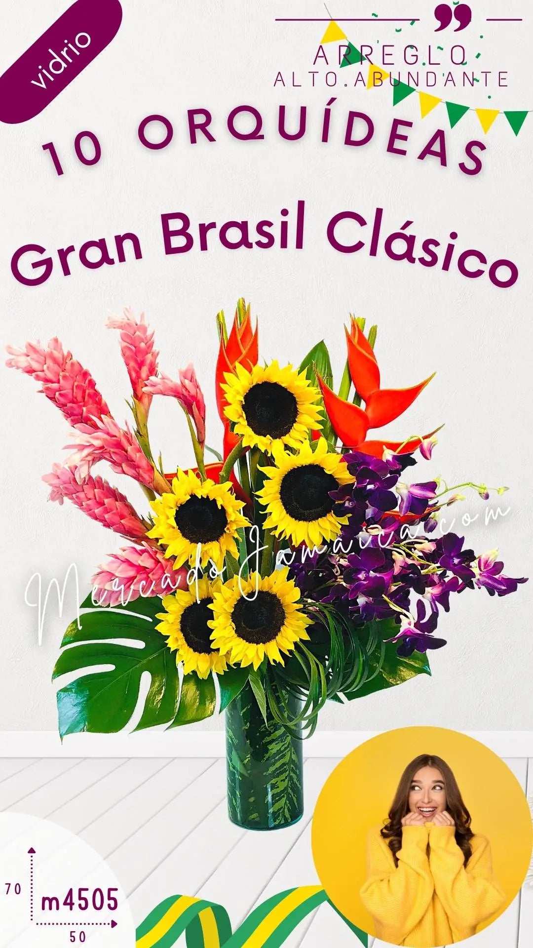Arreglo Tropical 10 Orquídeas Dendrobium Girasoles · foto 4