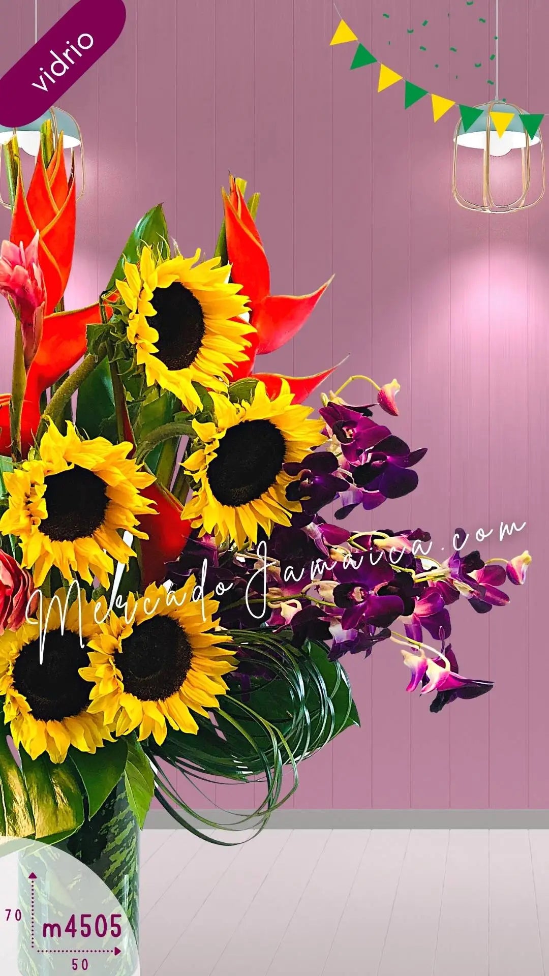 Arreglo Tropical 10 Orquídeas Dendrobium Girasoles · foto 2