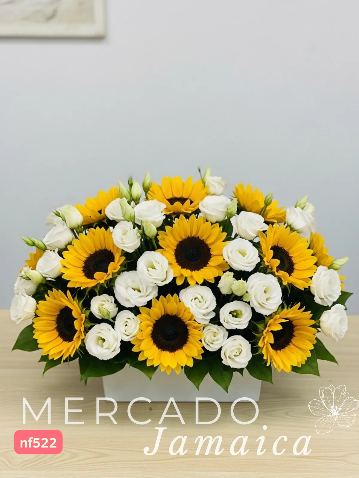 10 Girasoles con Lisianthus en Florero · foto 3