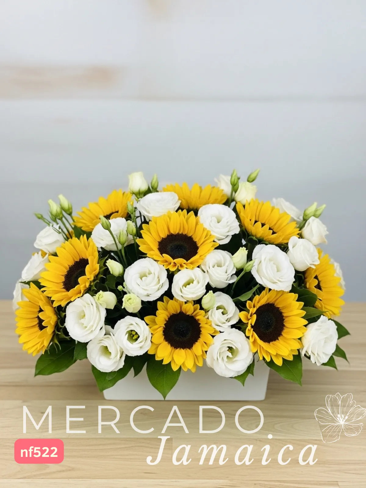 10 Girasoles con Lisianthus en Florero · foto 4