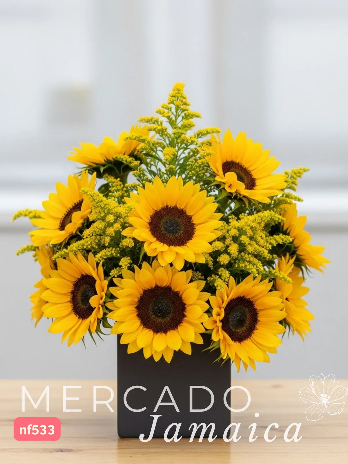 10 Girasoles en Florero de Cerámica · foto 4