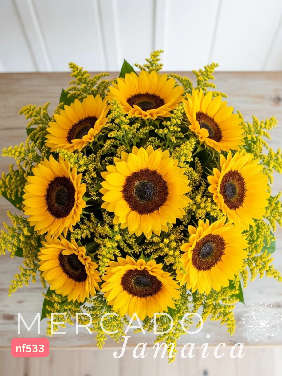 10 Girasoles en Florero de Cerámica · foto 2