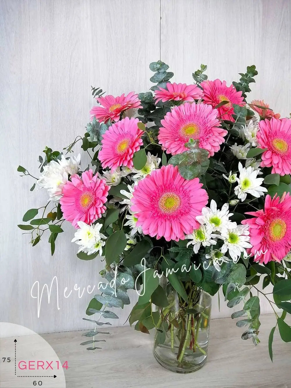Arreglo 10 Gerberas Rosa y Margaritas · foto 2