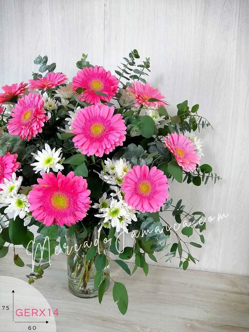Arreglo 10 Gerberas Rosa y Margaritas · foto 1