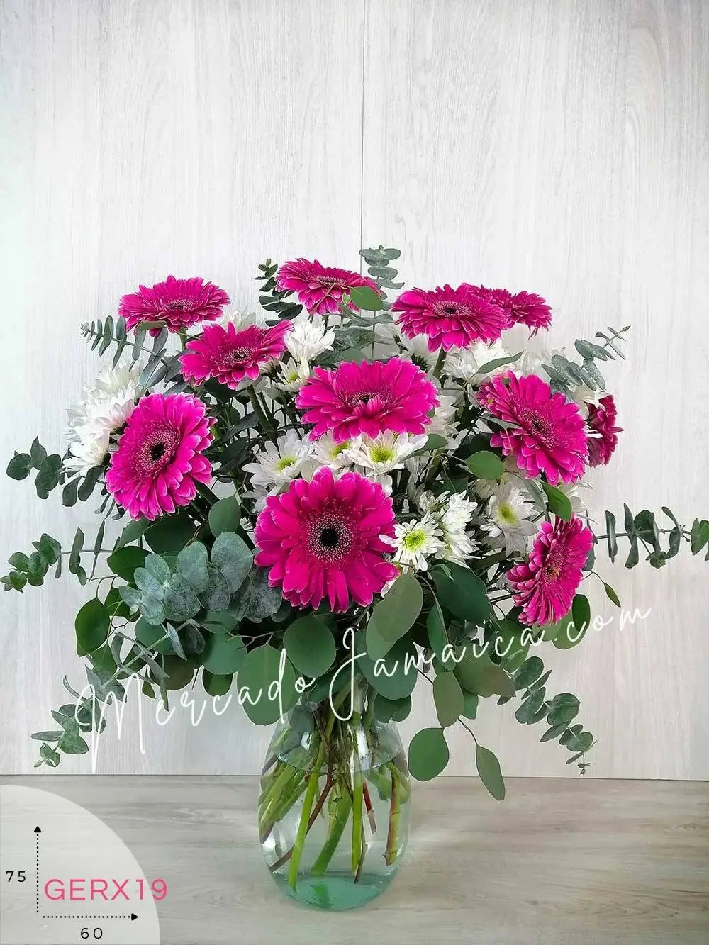 Arreglo 10 Gerberas Fucsia con Margaritas · foto 2
