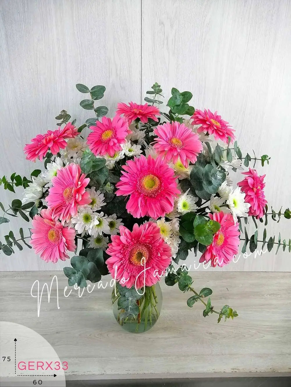 Arreglo 10 Gerberas Rosa y Margaritas · foto 1