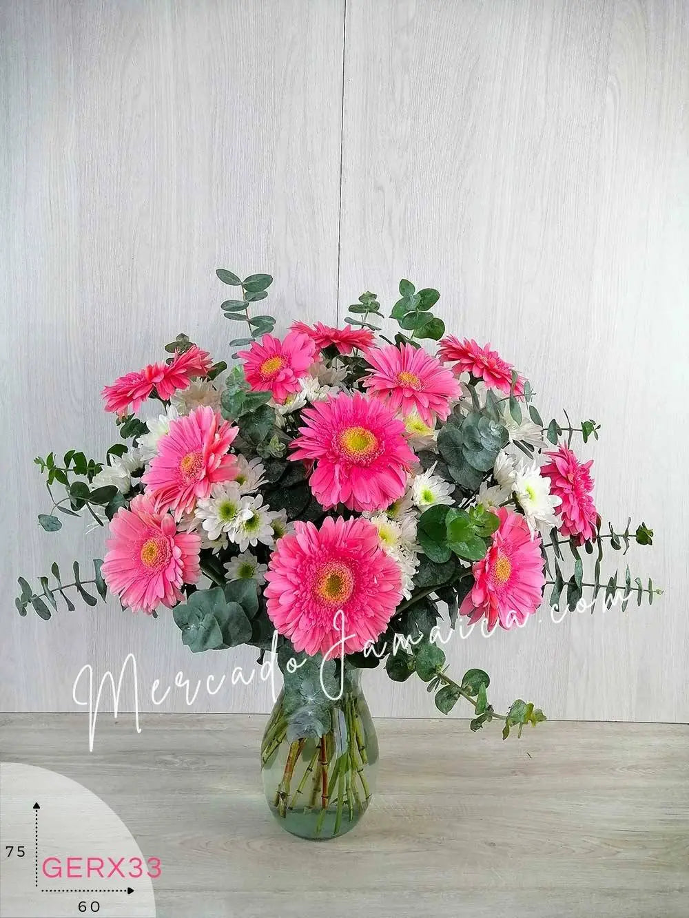 Arreglo 10 Gerberas Rosa y Margaritas · foto 2