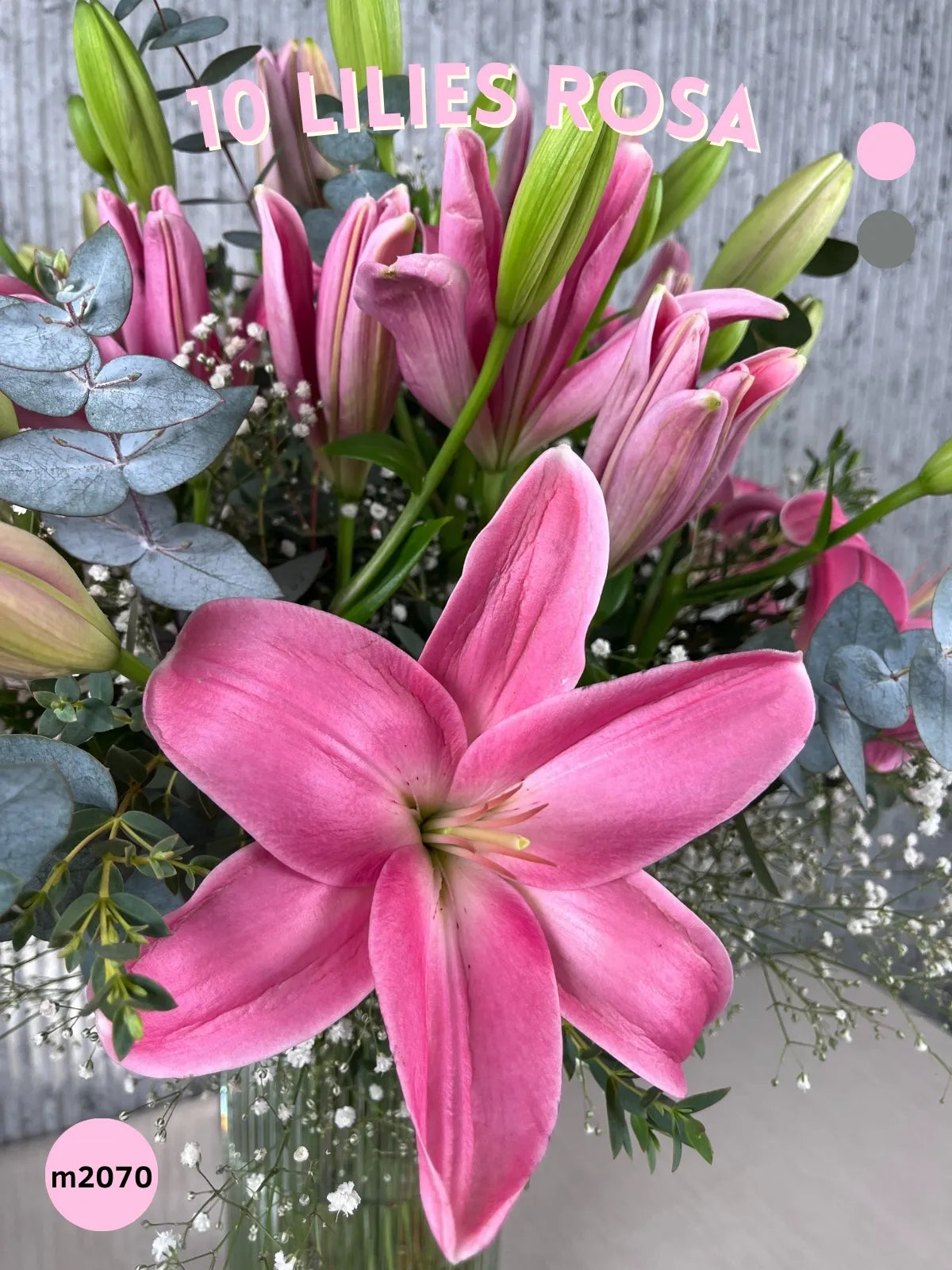Arreglo 10 Lilies Rosa en Florero · foto 2