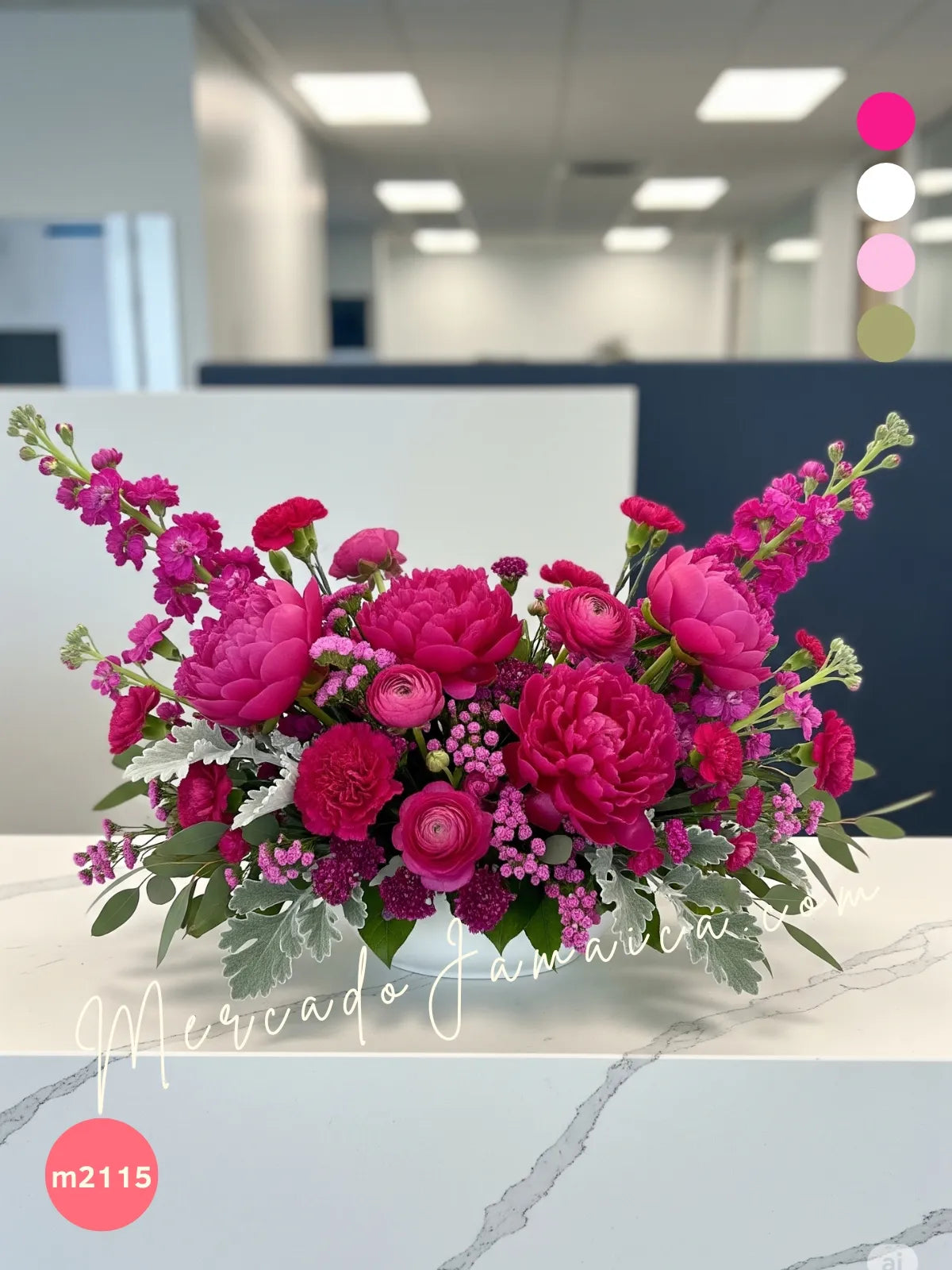 Arreglo Fuchsia: Peonías y Flores en Cerámica · foto 3
