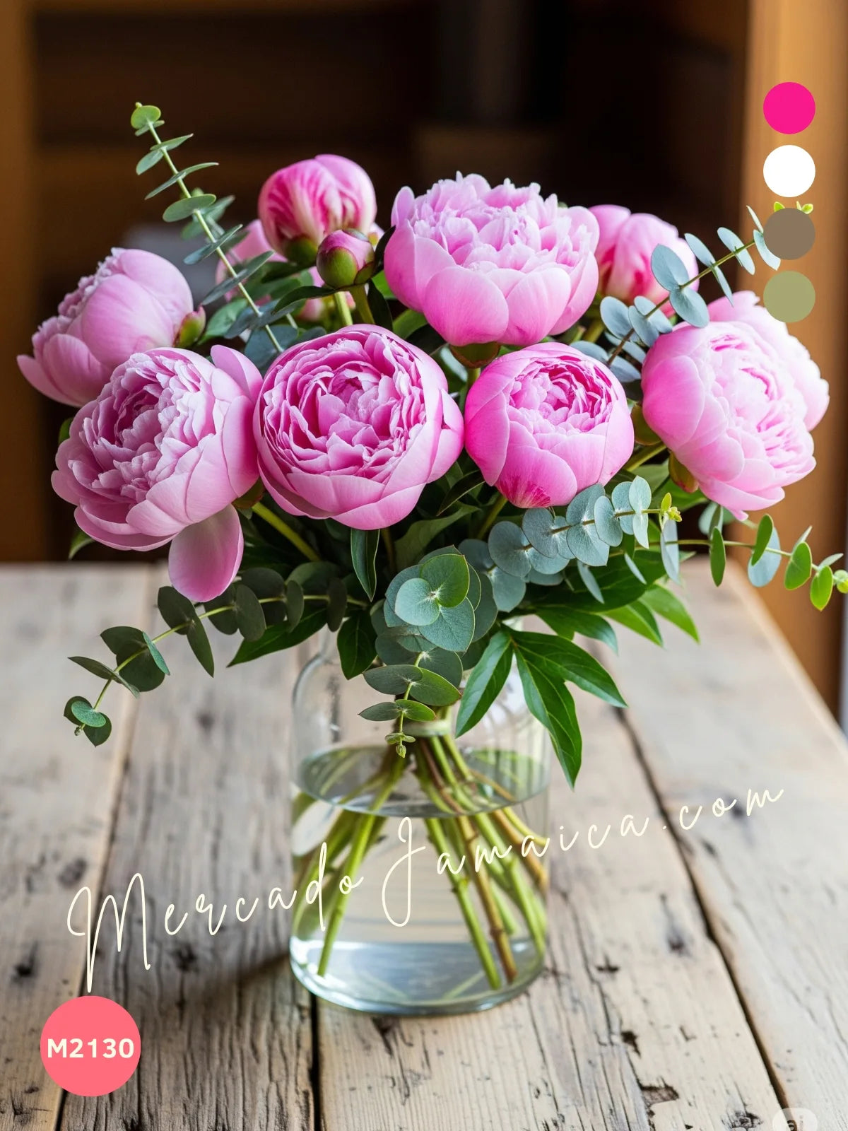 10 Peonías Rosas en Florero | Entrega · foto 1