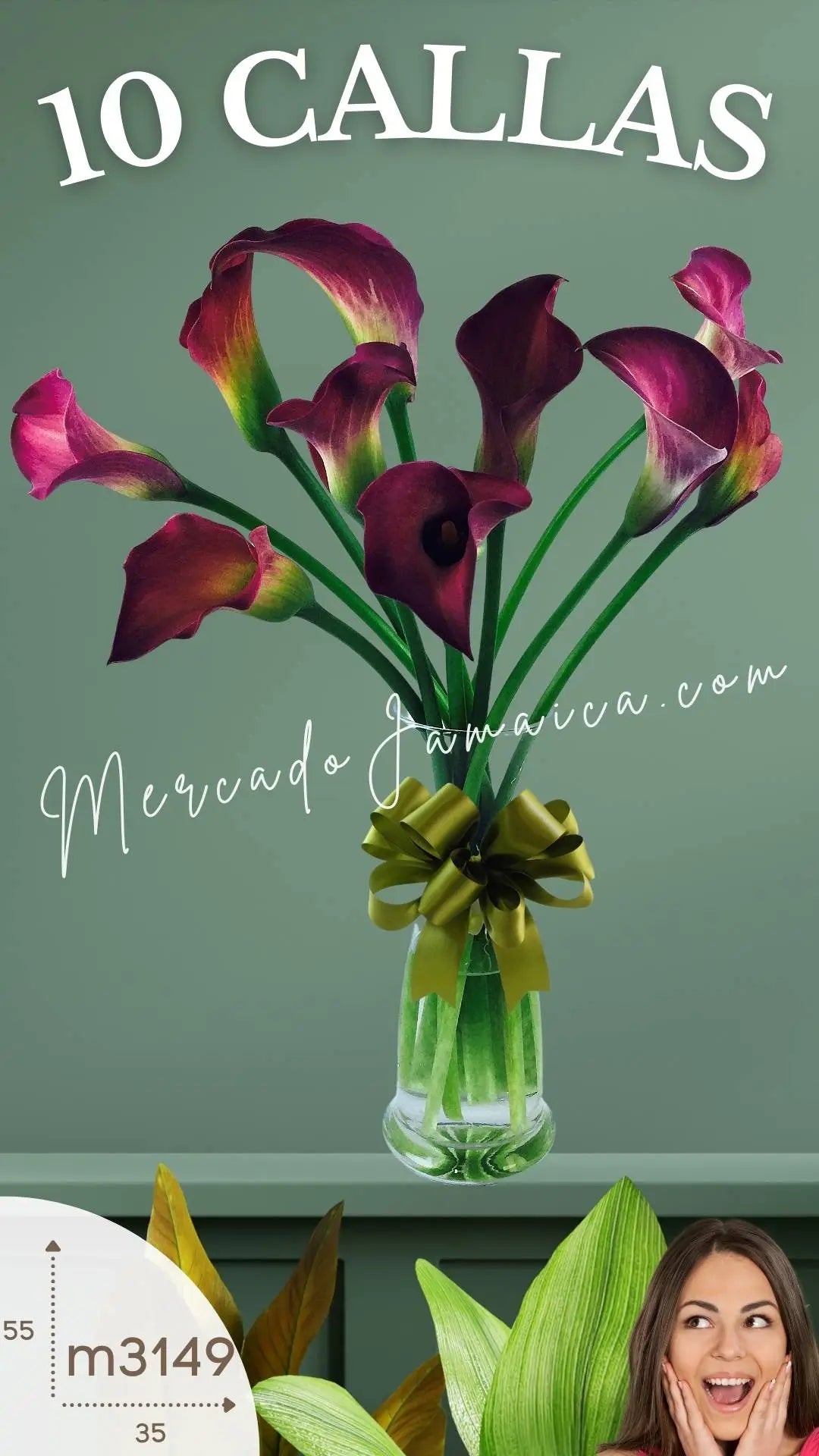 10 Callas Moradas en Florero · Entrega · foto 1