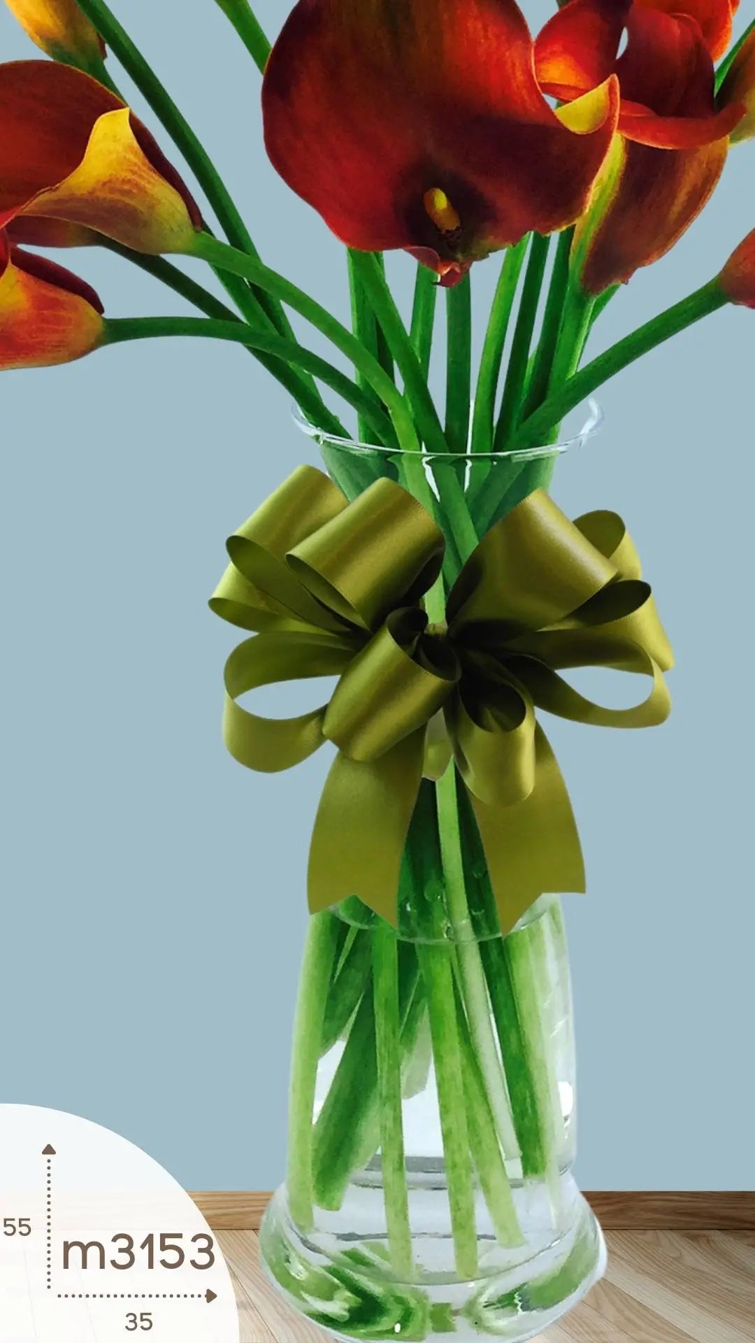 20 Callas Naranja en Florero | Entrega · foto 3