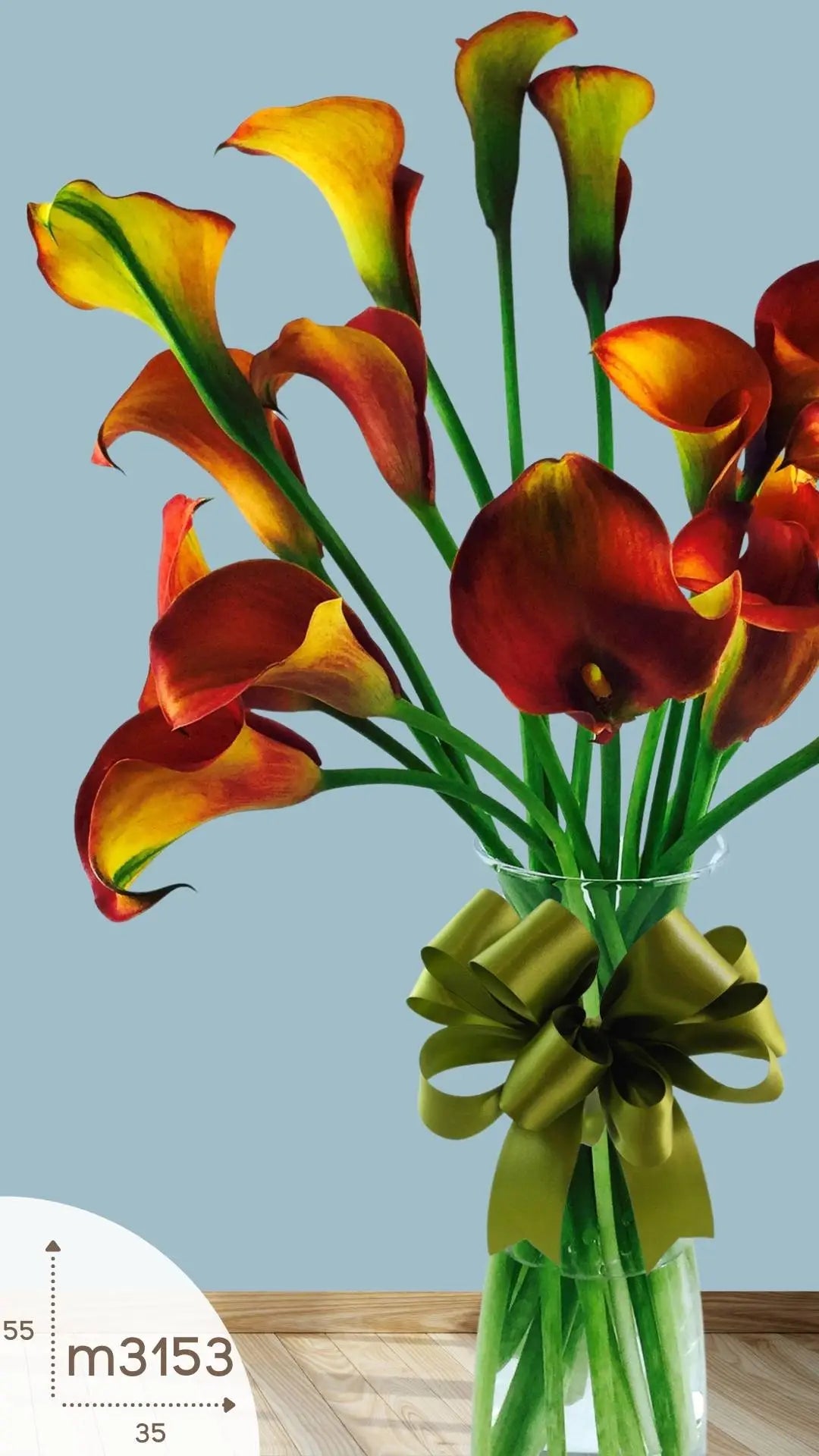 20 Callas Naranja en Florero | Entrega · foto 2