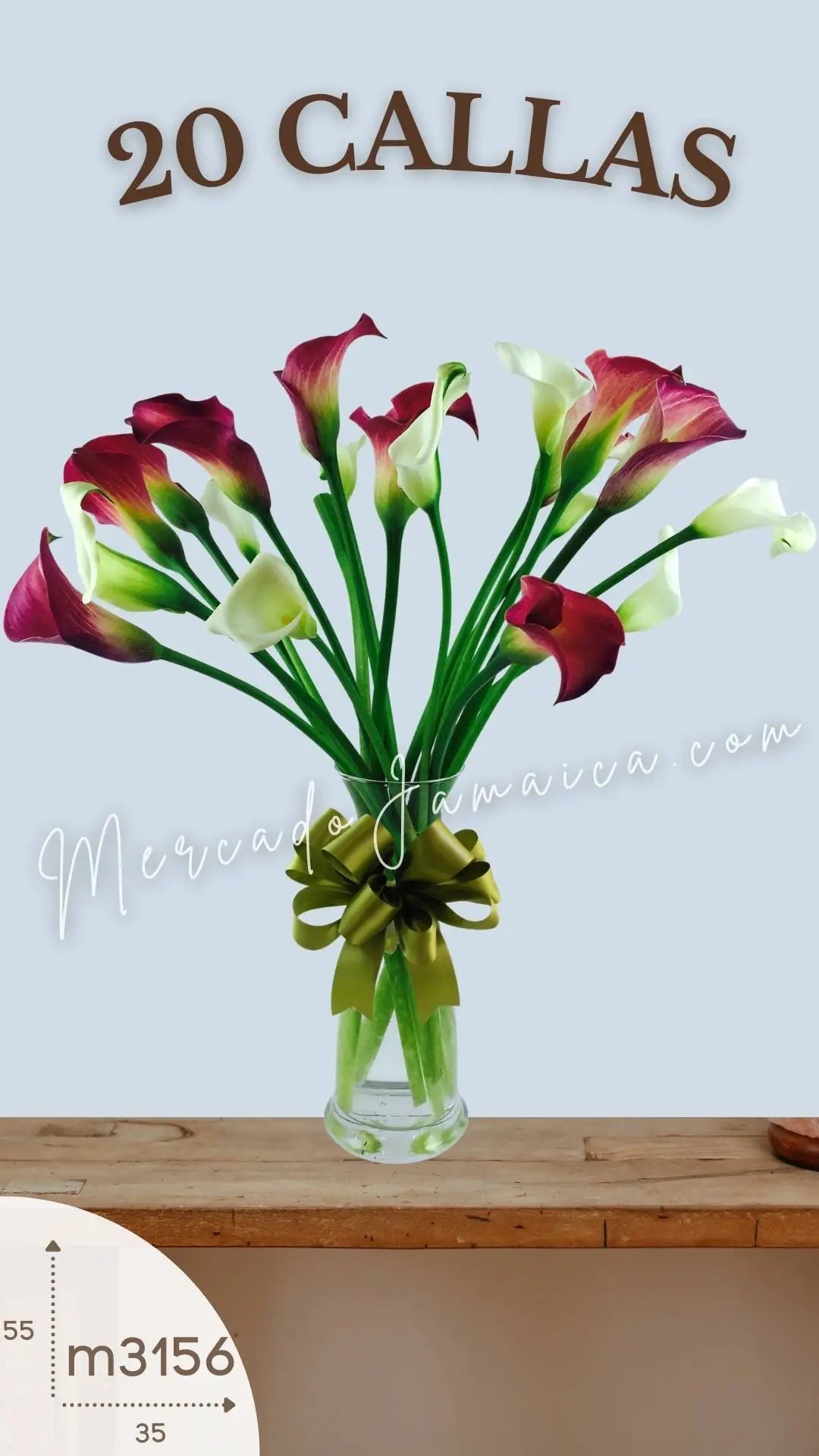 20 Callas Moradas y Blancas en Florero · foto 1