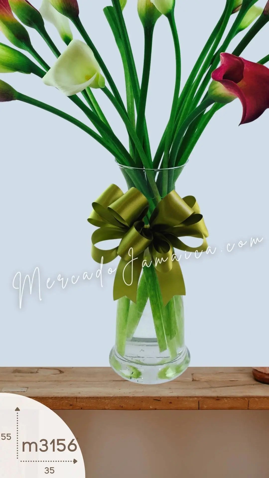 20 Callas Moradas y Blancas en Florero · foto 2