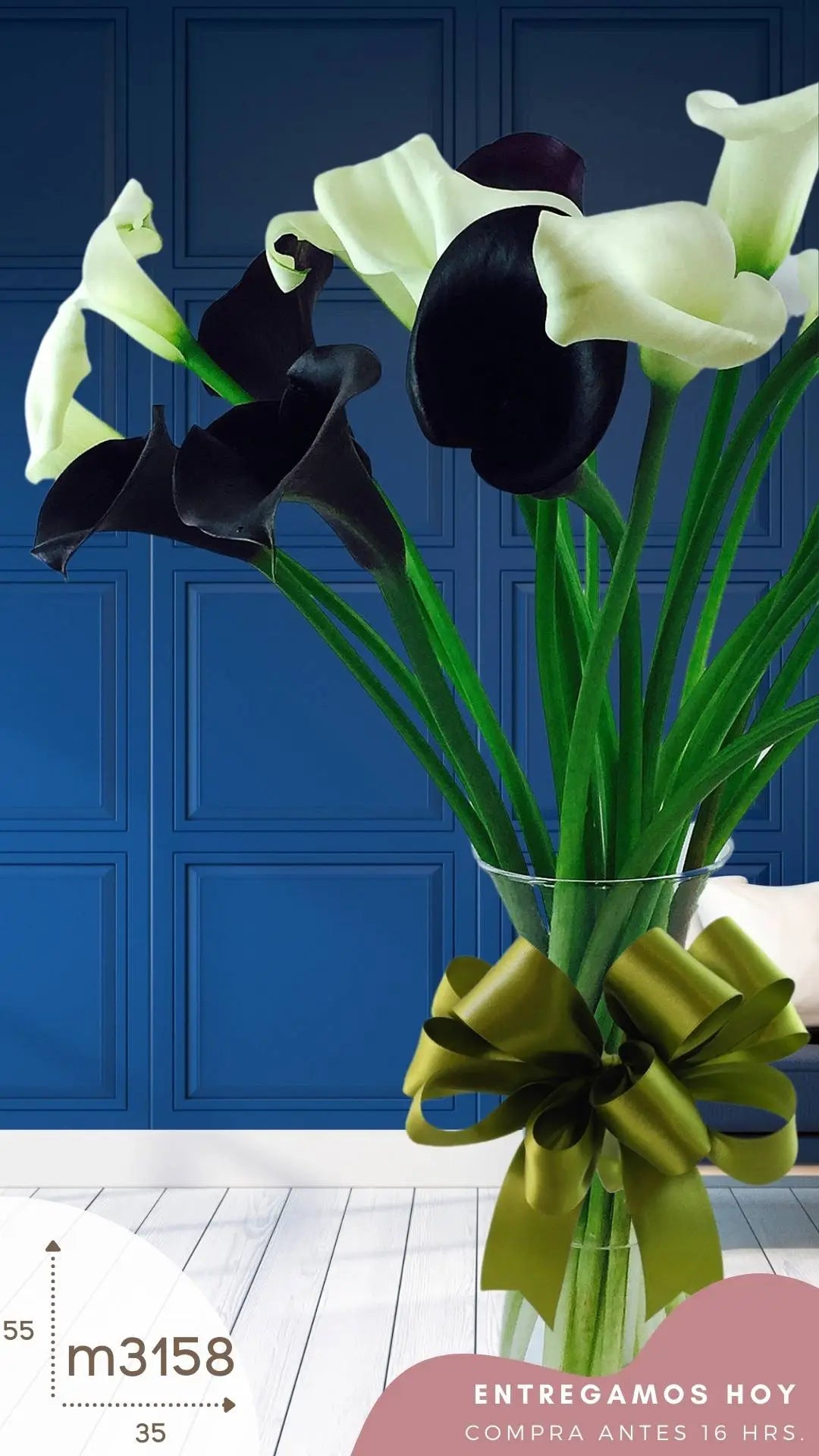 20 Callas Vino y Blanco en Florero · foto 3