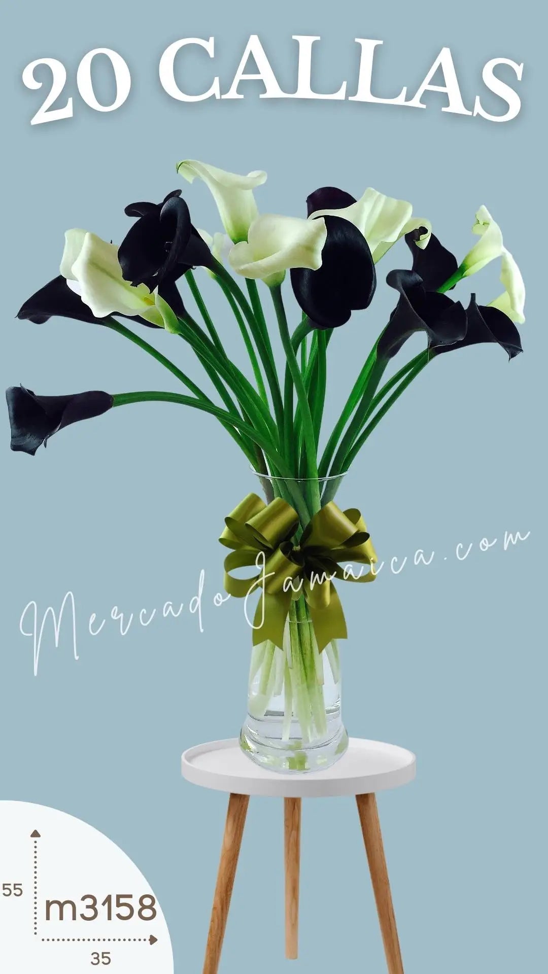 20 Callas Vino y Blanco en Florero · foto 1