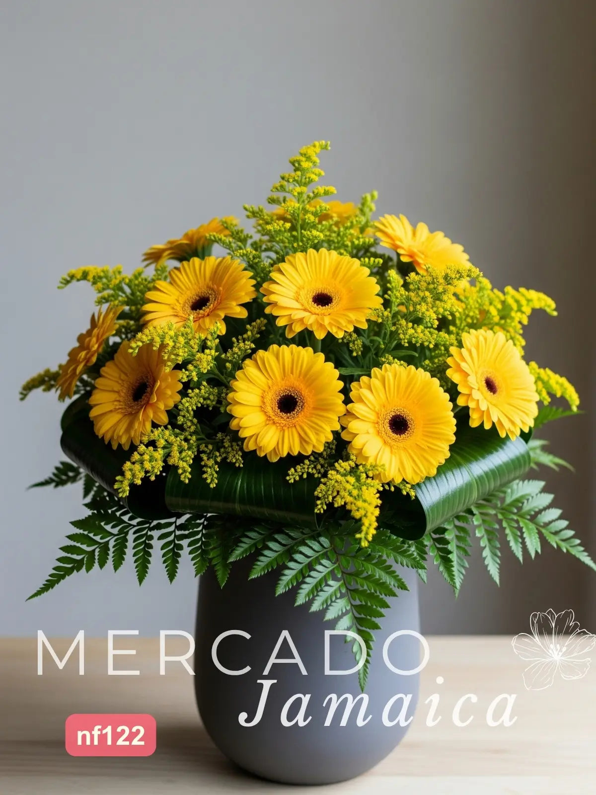 10 Gerberas Amarillas Estilo Industrial · foto 3
