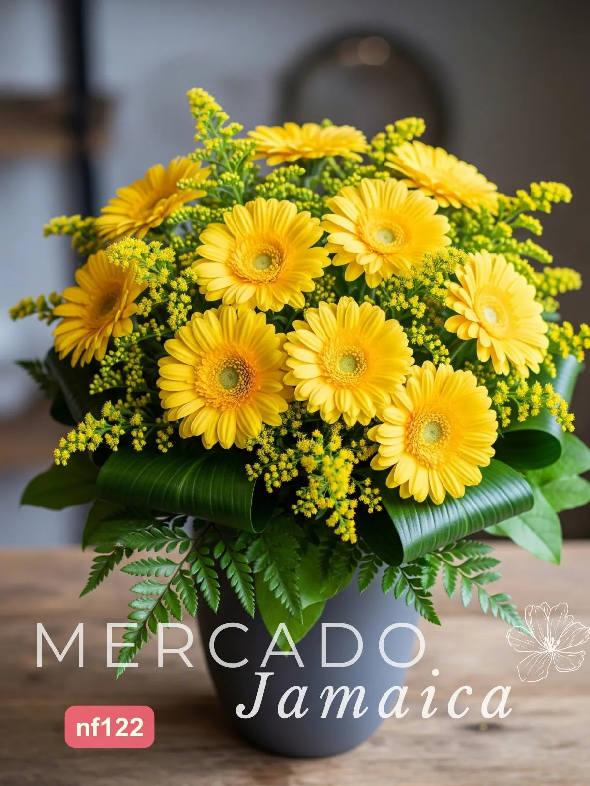 10 Gerberas Amarillas Estilo Industrial · foto 2